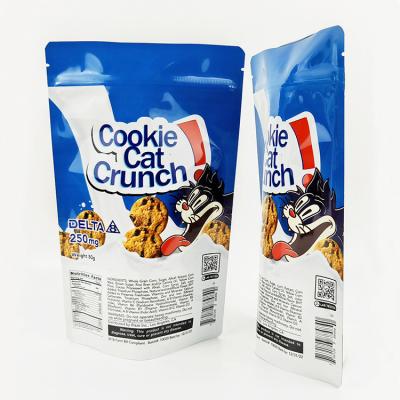 China Customized Colorful Print BIODEGRADABLE Heat Sealed Resealable Zipper Medibles Gummies Empty Candy Book 3.5 Grams 8th Mylar Cookie Bags for sale