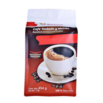 China Custom Printed Biodegradable Biodegradable Laminate Food Grade Kraft Paper Zipper Coffee Plastic Pouch Bags Coffee Packaging With Valve for sale