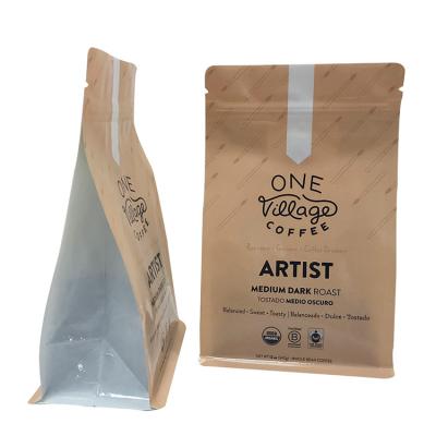 China 250g 500g Bean Wholesale Back Sealed Laminated BIODEGRADABLE Easy Tear Custom Printed Pouches Coffee Powder Packaging for sale