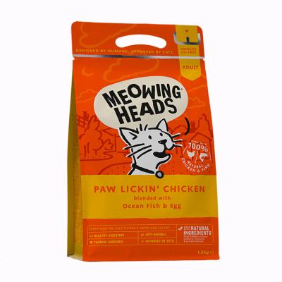 China BIODEGRADABLE Custom Plastic Holder Up Dog Moisture Proof Cat Food Ziplock Pouch Square Seal Bottom Eight Side Flat Packing Bag for sale