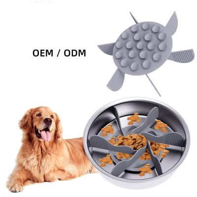 China Sustainable Spiral Slow Feeder Insert With Strong Suction Cup For Dog Bowl Dogs Dish Slow Feeder Bowl Slow Down Eating for sale