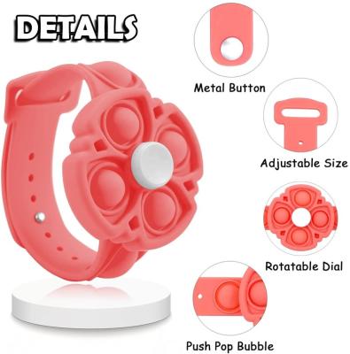 China Toy Amazon Hot Selling Pop Funny Silicone Playing Person Educational Toys Stress Reliever Bubble Snap Jumping Person Bracelet For Child for sale