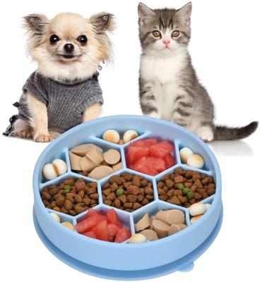 China Small Dog Cat Slow Feeding Eating Bowl Slow Feeder Dog Bowls Small Viable Dry Wet Medium Breed Silicone for sale