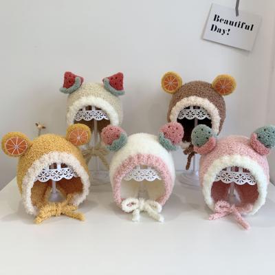 China Fashion In Stock Baby Products Infant Accessories Shear Plush Toddler Winter Warm Cute Hat For Babies Hats Caps for sale