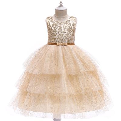 China 2021 Hot Sale Sleeveless Kids Dress Wedding Cake Dress For Kids Flower Girl Dresses Wedding Kids Flower Girl Dresses for sale