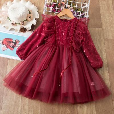 China Hot Selling Children Anti-wrinkle Outwear Korean Girls Princess Dresses Girls Kids Baby Birthday Party Long Sleeves Dresses for sale