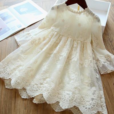 China Hot Selling Anti-wrinkle Outwear Kids Baby Girl Autumn Clothes Birthday Party Korean Children Dress Lace Up Korean Dresses for sale