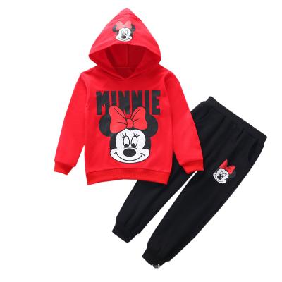 China Casual Hot Sale Kids Cloth Minnie Hoodie Shirt Pants Pants Kids Suits Hooded Clothing Kids Jogger Set Girls Dressing Sets for sale