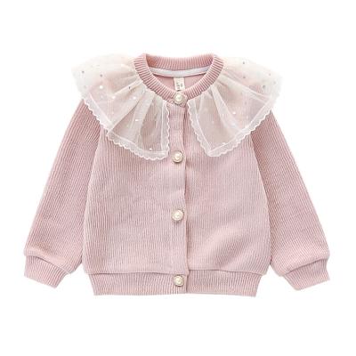 China 2021 New Children Clothing Girls Anti-Shrink Coats Outwears Autumn Cute Korean Baby Little Girl's Knitting Sweater Purple Cardigan Sweaters for sale