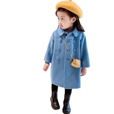 China Wholesale Breathable Kids Clothes Korea Style Cute Jacket White Woolen Kids Children Long Coat Girls Winter Coat For Kids for sale