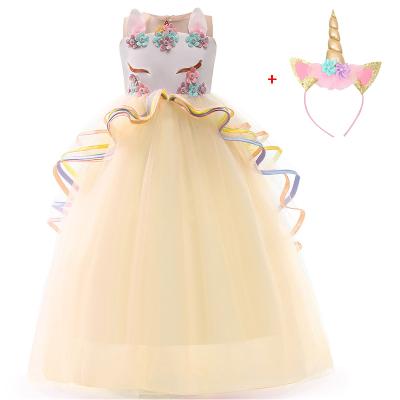 China Hot Selling Amazon Child Clothing Kid Birthday Party Unicorn Fancy Princess Dress Long Anime TV Movie Cosplay Costumes for sale