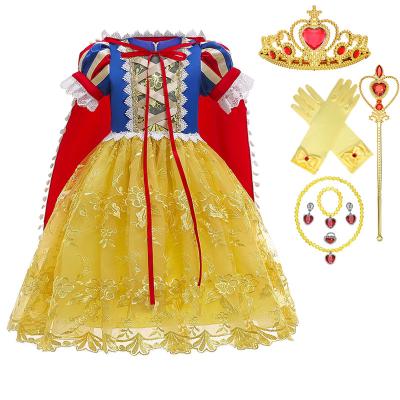 China Factory Supply Fashion/European/Western Kids Clothes Children Wears Princess Snow White Baby Birthday Party Wigs Girl Dresses Cosplay Children Costume for sale