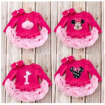 China Sweet 2021 New Fashion/Kids Clothes Newborn Minnie Winter Tutu Christmas Party Wears Long Sleeves Baby Birthday Dress Baby Rompers for sale