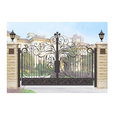 China High Strength Exterior Luxury Large Double Door Iron Gates Wrought Iron Door Designs for sale