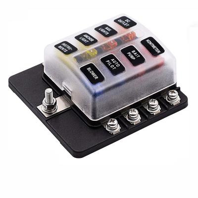 China High Quality Automotive Electronics LED Indicator 8 Way Car Fuse Block Holder Fuse Box Fuse Negative Holder Warning for sale