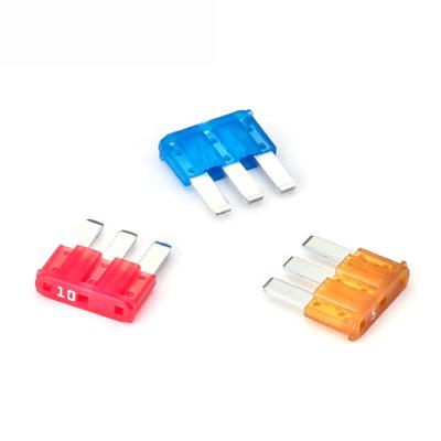 China Automotive Electronics 3 Legs 5A 7.5A 10A 15A 32V Micro 3 Blade Micro3 Terminal Auto Fuse For Car for sale