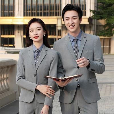 China Latest Anti-Wrinkle OEM Professional High End Formal Suit Work Suit 2 Piece Suit For Men And Women for sale