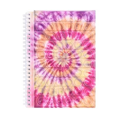 China Custom Printing Stress Worry Relief Toy 2022 Silicone Noise Buster Toys Relaxation Student Novelty Hardcover Spiral Notebook for sale