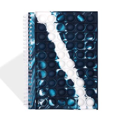 China Student Supplies Stress Worry Relief Toy Finger Bubble Silicone Cover Notepad Decompression Notepad Wiggle Toys New Notebook A5 Pop Push Notebook for sale