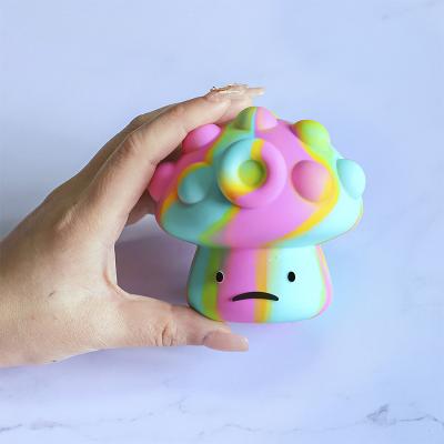 China 2022 Hot Selling Funny Educational Toy Amazon Cartoon Mushroom Ball Silicone Stress Antistress Ball For Easter Toy Kids for sale