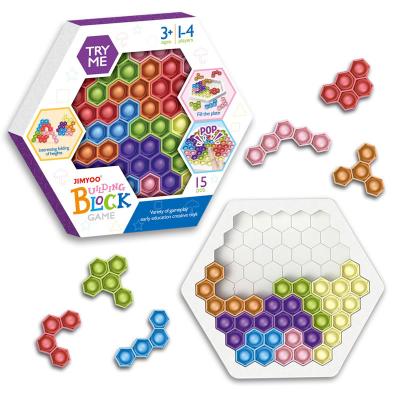 China DIY Toy Push Pop Bubble Game Push Pop Bubble Game Eco-friendly Material Silicone Puzzles Building Block For Kids for sale