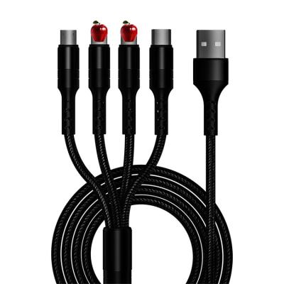 China Multi Functional Charger Data Transfer Cable Multi Functional Braided Data Cable Fast Charging Usb Type C 4 In 1 Type C Phone Micro Usb Cable For iPhone Android for sale