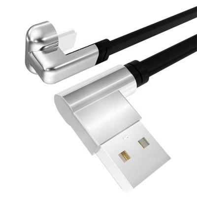 China Multi Function Data Transfer Cable Metal Usb Cable For Iphone 90 Degree L Rectangle Bending Cable Easy To Play Game Designer Fast Charger Cord for sale