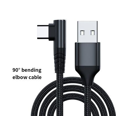 China 90 Degree Fast Charging Cable Type-C Mobile Phone Gaming Cable Elbow For Mobile Phone for sale