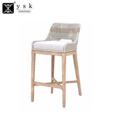 China Modern Design F-16 Modern Restaurant Furniture Teak Wooden Outdoor Bar Chair for sale