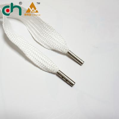 China Super Wide Pure White Nickel Free Braid Rope Stretchable Yidailu Twines with Pure Silver Studs Metal Racing Stoppers for sale