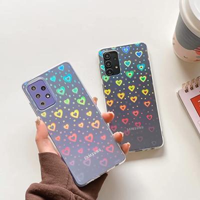 China Shockproof Top Selling Iridescent Hearts Print IMD Case For Samsung Galaxy S22 Plus , Holographic Heart Design IMD Case For S22 Ultra for sale