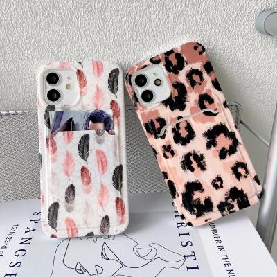 China Shockproof Custom Design IMD Printing Card Holder Phone Case for iphone 12, Personalized Design Card Holder Phone Case for iphone 13 for sale