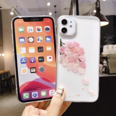 China Shockproof Real Flowers Phone Case Dried Flower Phone Cases With Beautiful Designs For Iphone 13 Pro Max for sale