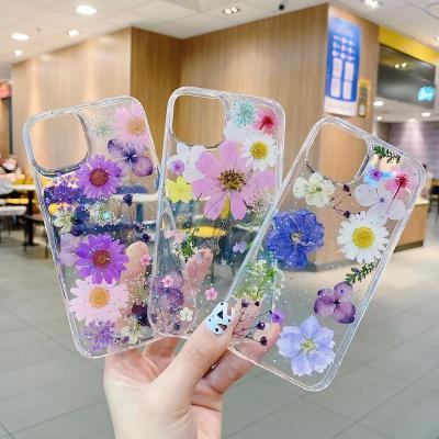 China Fashion Shockproof Cute Flowers Broken Flowers Transparent Phone Case For iPhone 12 mini 13 pro max for sale