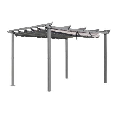 China Small Patio 6 x 6 Outdoor Retractable Canopy Garden Gazebo Sustainable Aluminum Grape Trellis for sale