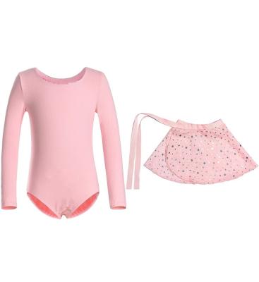 China FREE SAMPLE Breathable Washable Girls Long Sleeve Leotard Dance Ballet Dress With Separate Sparkle Tutu Skirt for sale