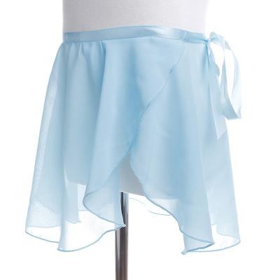 China Skirt Kids Girls Training Dancewear Wholesale Cheap Chiffon Laced Ballet Wrap Skirt for sale