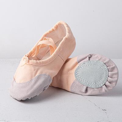 China Fashion Dance Wear Stretch Soft Ballet Shoes\Wholesale Cheap Pink Foldable Sole Canvas Comfortable\Durable OEM Ballet Kids Gilrs Slit for sale