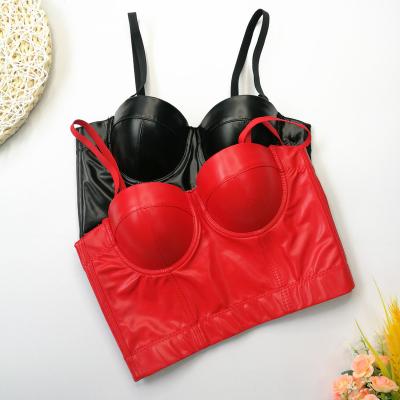 China Wholesale QUICK DRY Shiny Camisole Tops Women Sexy PU Leather Camisole Vest Tank Tops for sale