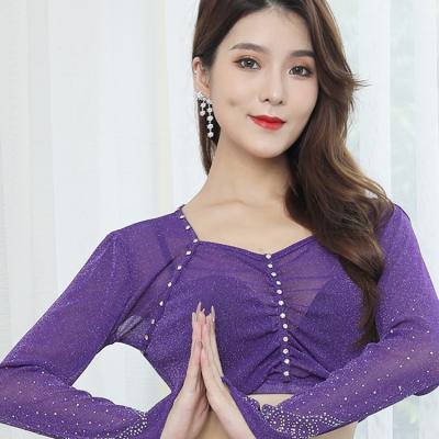 China 2022 Top Sexy Female Hip Sling Practice Costume Oriental Belly Dance Perspective Dance Costume for sale