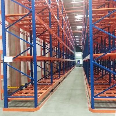 China Corrosion Protection Narrow Aisle Pallet Racking With Floor Rail With CE And ISO Certificate VNA Racking for sale