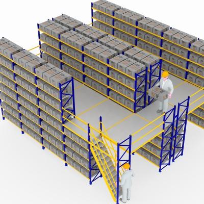 China Muiti-Lever Racking Industrial Heavy Duty Mezzanine Floor Warehouse Rack Steel Storage Racking Systems for sale