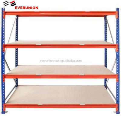 China High Quality Corrosion Protection Long Span Shelving Middle Rack With Steel Panel for sale