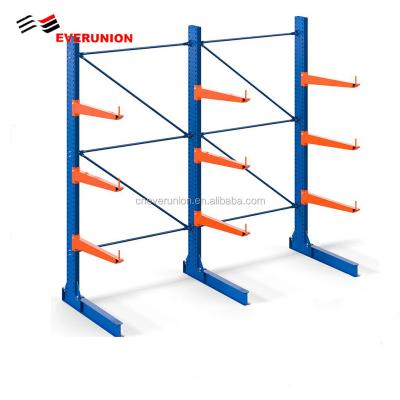 중국 EVERUNION Corrosion Protection Manufacturing Factory Customized 800-1000KG Per Arm Metal Warehouse Storage Coil Rack Cantilever Steel Shelf 판매용