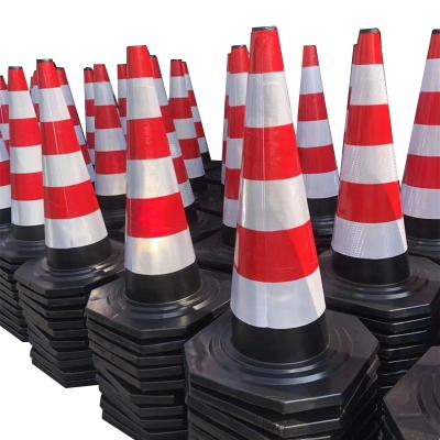 China 2022 traffic safety cones wholesale traffic safety rubber cones with reflective for sale