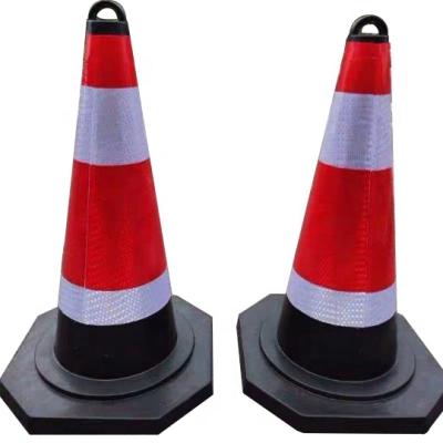 China Wholesale Road 2022 Rubber Reflective Traffic Road Cone With Ring for sale