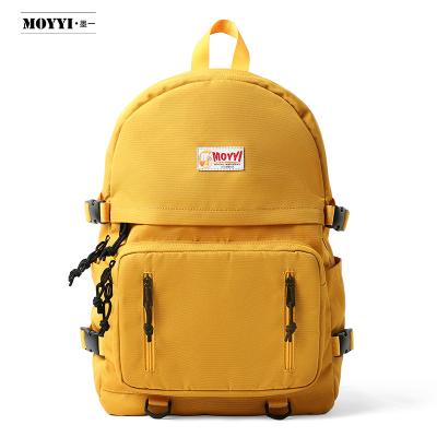 China Waterproof 2021 Wholesale Yellow Casual School Bag Travel Laptop Backpack Couple Daily Bag For Teenage Students for sale