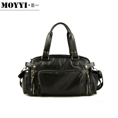 China MOYYI Fashion Men's PU Tourist Bags To Travel Custom Multifunctional Leather Fashion Handbag Wholesale Unisex Handbags for sale