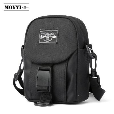 China Black Nylon Korean Crossbody Phone Shoulder Bag Men Body Purses Sling Style Mini Pocket Bags Custom Logo Water Resistant for sale