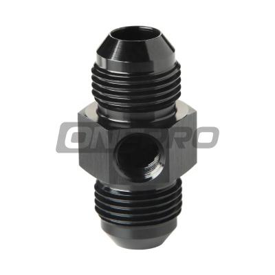 China Lightweight 8AN 8 A Male Rocket Union Adapter Fitting With 1/8 Left Aluminum NPT Pressure Gauge Sensor Side Black for sale